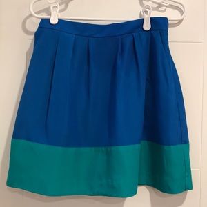 J. Crew Factory Blue & Green Color Block Skirt NWT